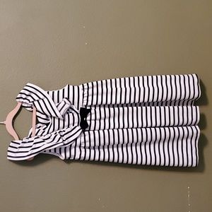 Janie and Jack Girls White Sleeveless Dress with Blue Strips. Size 12